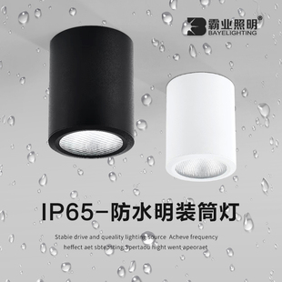 筒灯户外室外阳台店铺门头酒店雨棚露台吸顶射灯IZP65防 防水明装