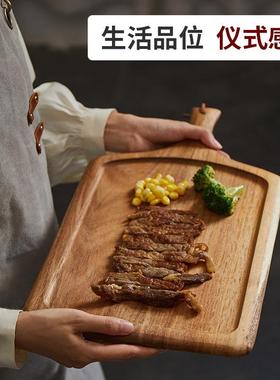 相思木牛排餐盘日式质披DDS萨牛盘扒木板餐具木盘子木头木托盘西