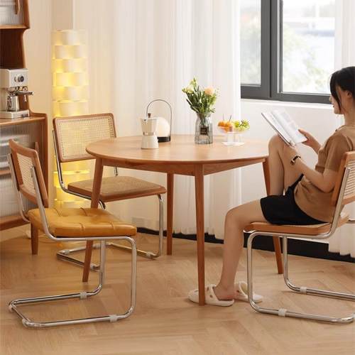 泽 扬北欧实木圆桌餐家用户桌型樱桃木简约日式家具圆形饭小桌