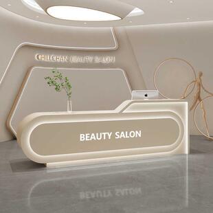 台奶油风美容院吧台服装收银舞蹈班瑜司伽馆公烤漆前宝梵卡家台接