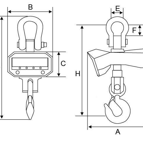 CS-C无线Z遥控视吊称吊磅O1T-10T直行车秤电子吊钩秤铝壳单面显示