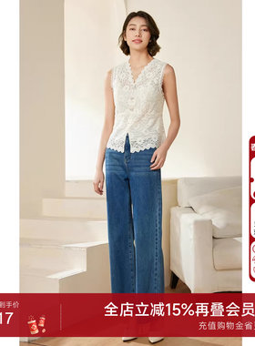 Gowani乔万尼蕾丝背心女2025新款白色法式气质商场同款EM3H315001