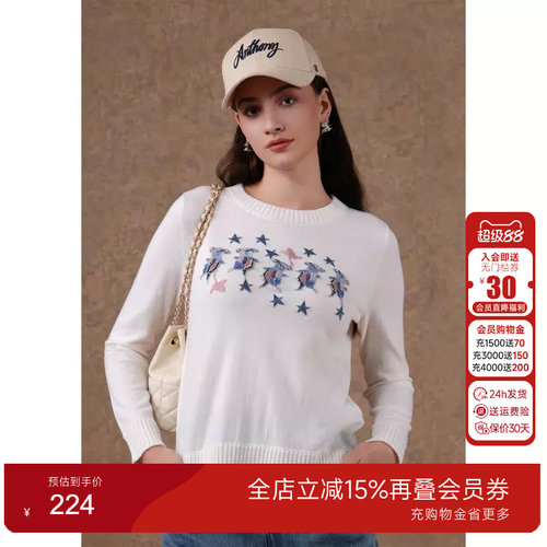 乔万尼商场新款贴布绣花针织衫