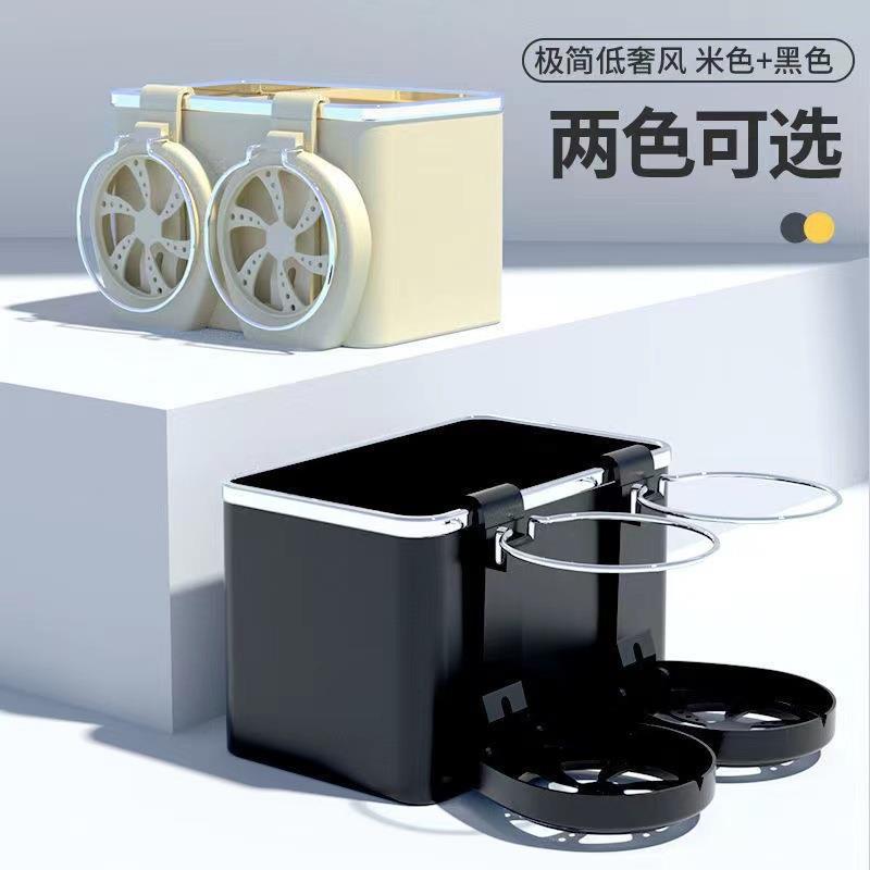 爆款车载纸巾盒汽车多功能收纳盒抽纸储物水杯扶手箱工厂直销