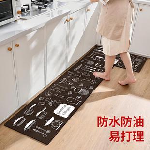 家用PU皮革易打理防滑脚垫地毯 卡通加厚厨房长条地垫防水去油污