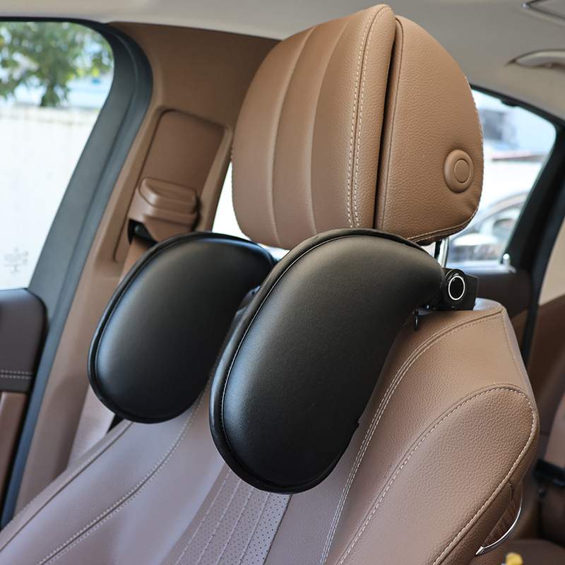 新升级汽车头枕侧靠枕舒适亲肤感海绵皮质护颈枕车载腰靠车内用品