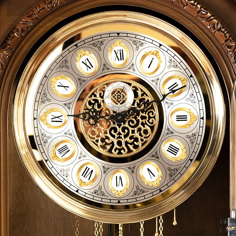 德国赫姆勒机芯落地钟客厅家用美式轻奢座钟立式坐钟欧式老式摆钟