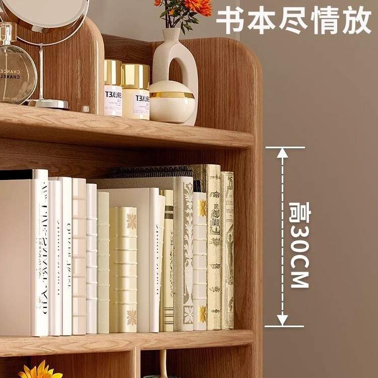 实木书架桌面上学生家用书桌收纳置物架儿童松木多层桌上书柜储物