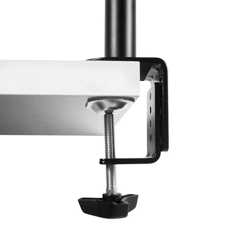 跨境现货夹具式双屏显示器支架360旋转桌面自由升降显示器壁挂架