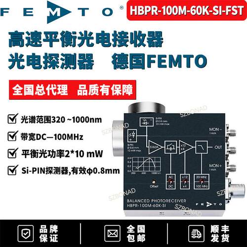 HBPR-100M-60K-SI-FST速平衡光电接收器光电探测器德国