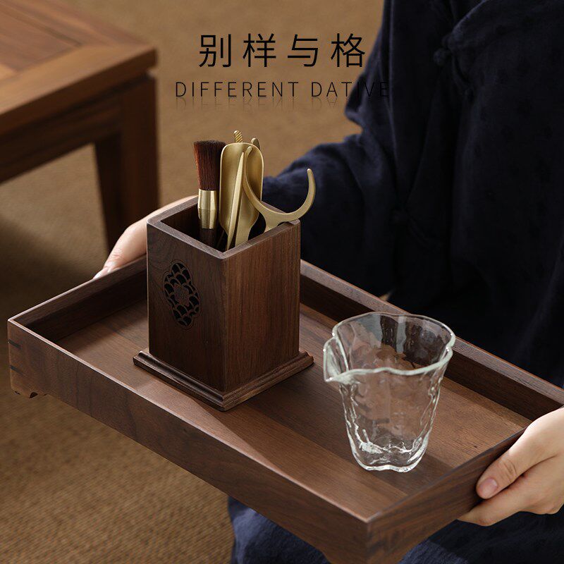北美黑胡桃木黄铜茶道六君子套装功夫茶具配件用品大全泡茶工具