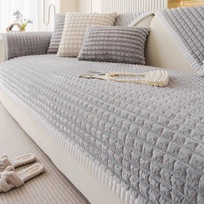 北欧简约沙发垫冬季毛绒坐垫直排中式复古加厚防滑法兰绒沙发套罩,居家布艺,沙发垫,淘宝优惠券,粉丝福利购,淘宝优惠卷