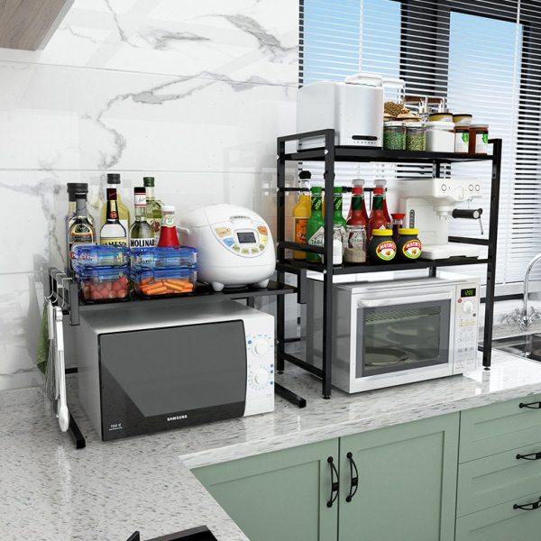 可伸缩厨房置物架微波炉架子烤箱置物架家用台面放电饭锅收纳架子,厨房/烹饪用具,微波炉置物架,淘宝优惠券,粉丝福利购,淘宝优惠卷