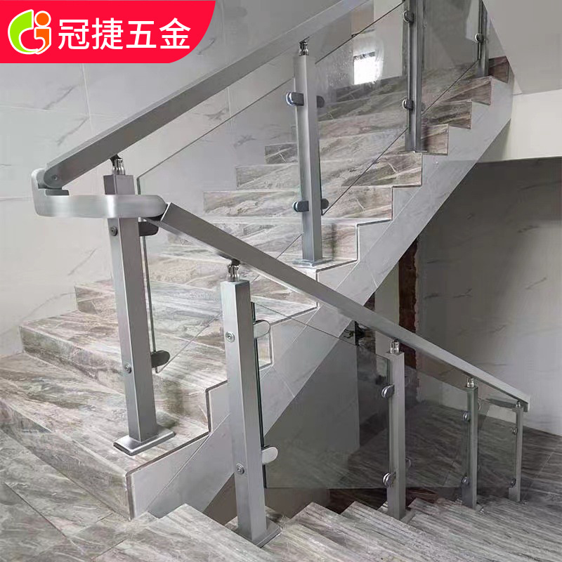 厂家供应不锈钢家装楼梯扶手室外阳台玻璃栏杆鱼嘴夹挂玻璃立柱