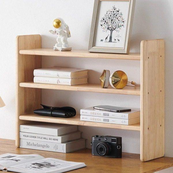 桌面置物架实木现简约收纳架书架木质多层神器书桌展示公室小,收纳整理,书桌收纳置物架,淘宝优惠券,粉丝福利购,淘宝优惠卷