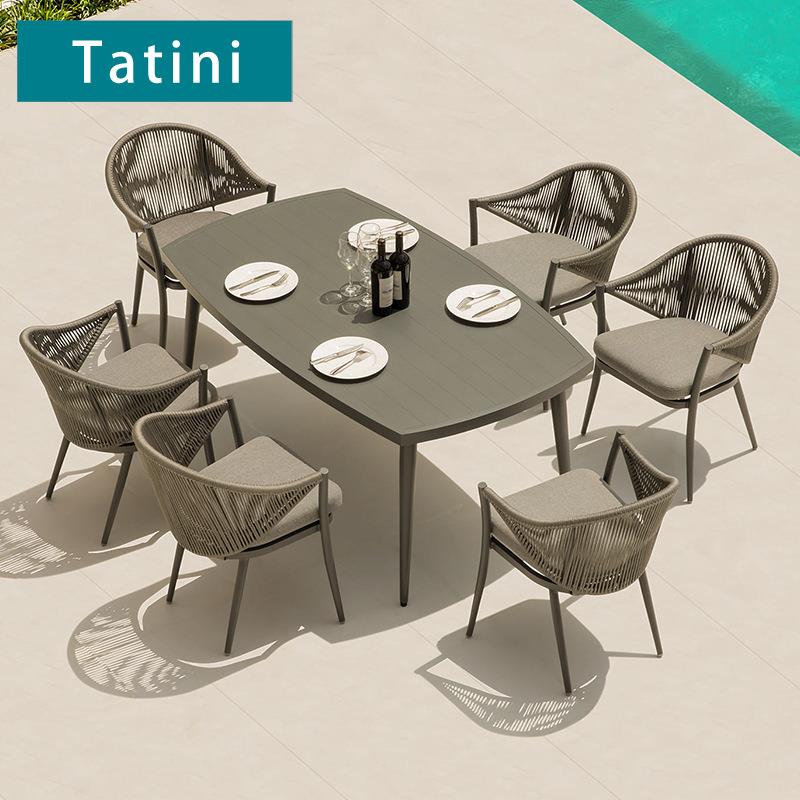 户外藤编桌椅庭院防水防晒家具组合别墅室外花园露天休闲藤椅