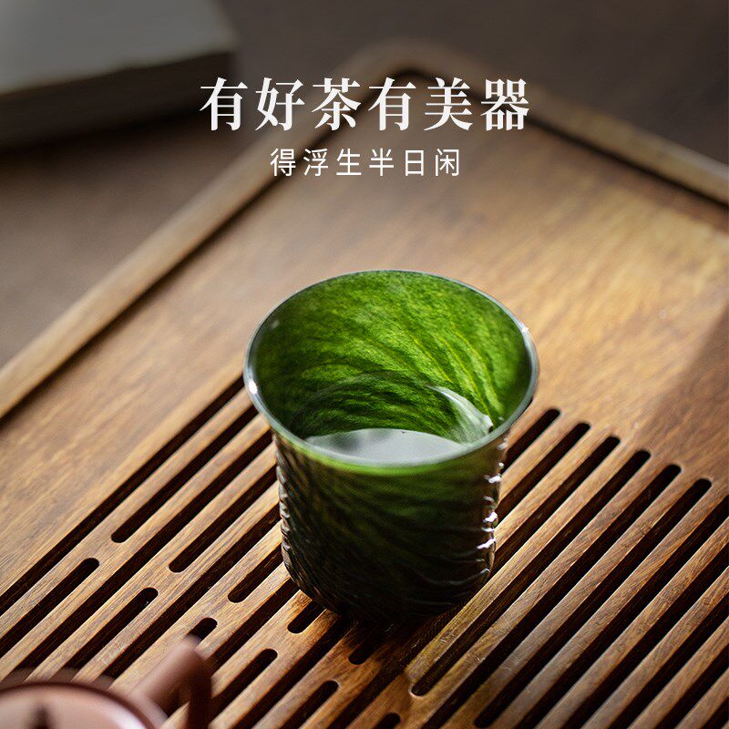 天然和田玉石茶杯专用个人高档主人杯子单个高端单杯男女玉杯文虎