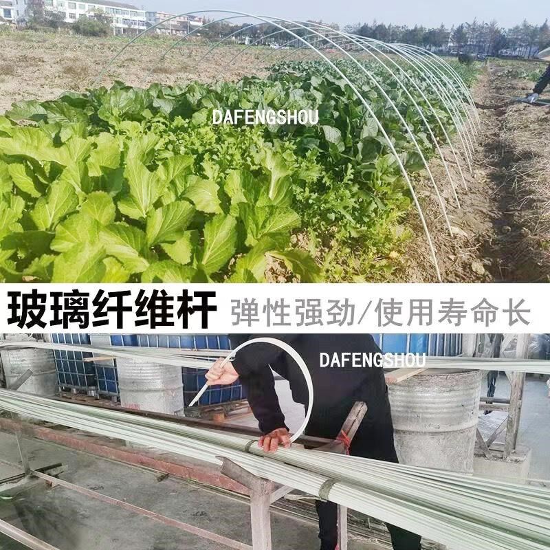 菜园拱棚支架玻璃纤维小拱棚杆卷材农用菜棚花卉绿植防雪拱形骨架