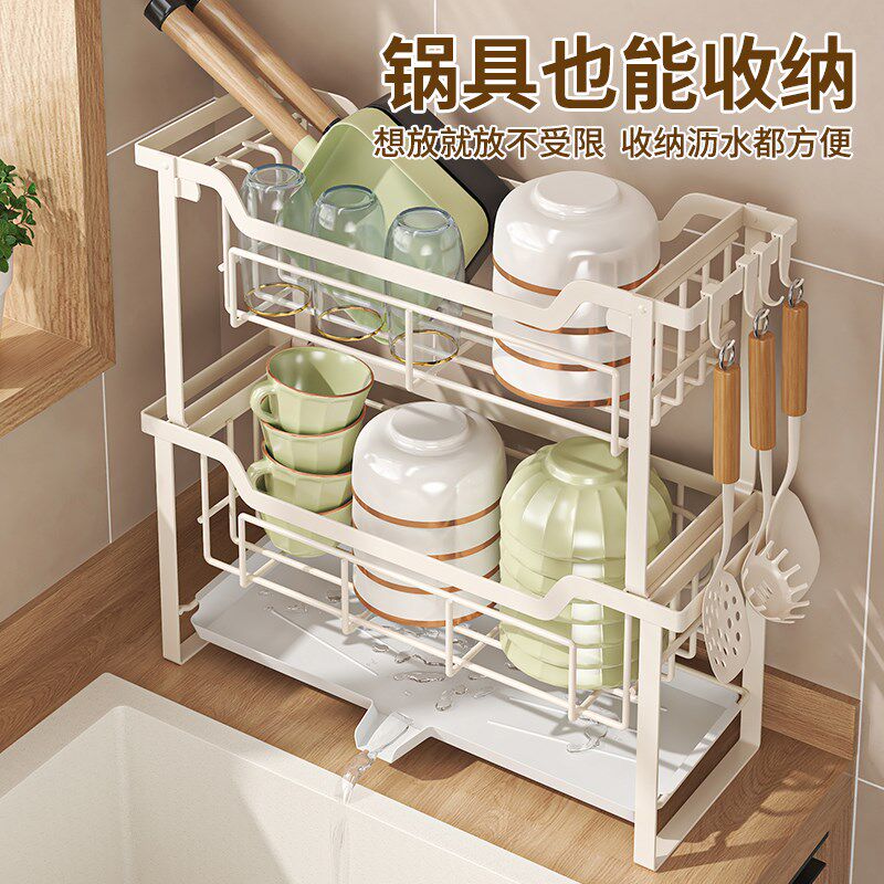 厨房台面置物架水池旁放碗碟沥水收纳架家用水槽多功能碗盘餐具架
