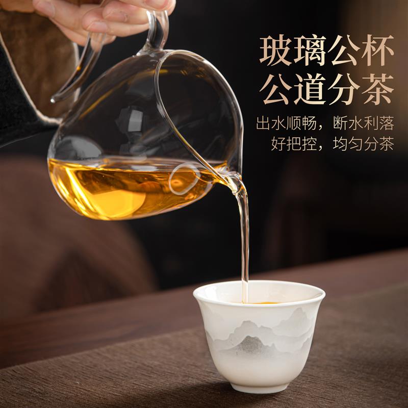 功夫茶具套装德化白瓷羊脂玉陶瓷喝泡茶盖碗茶杯礼盒装父亲节礼物