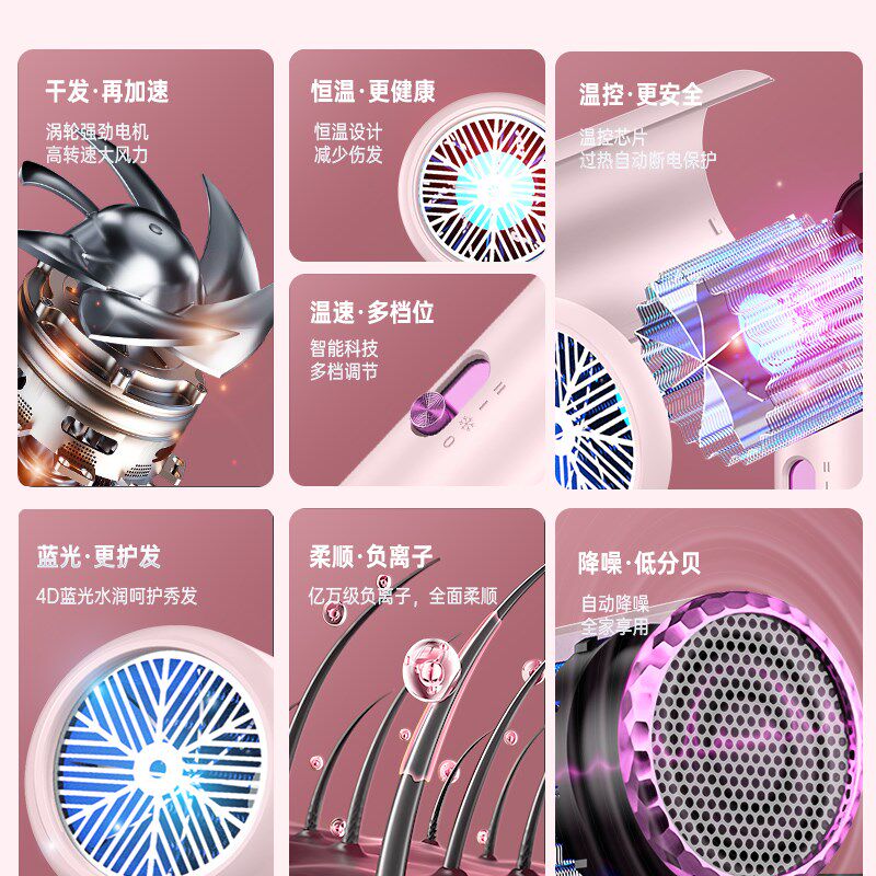 学生宿舍用小功率800W吹风机负离子护发1200W吹风机筒大风力1500W