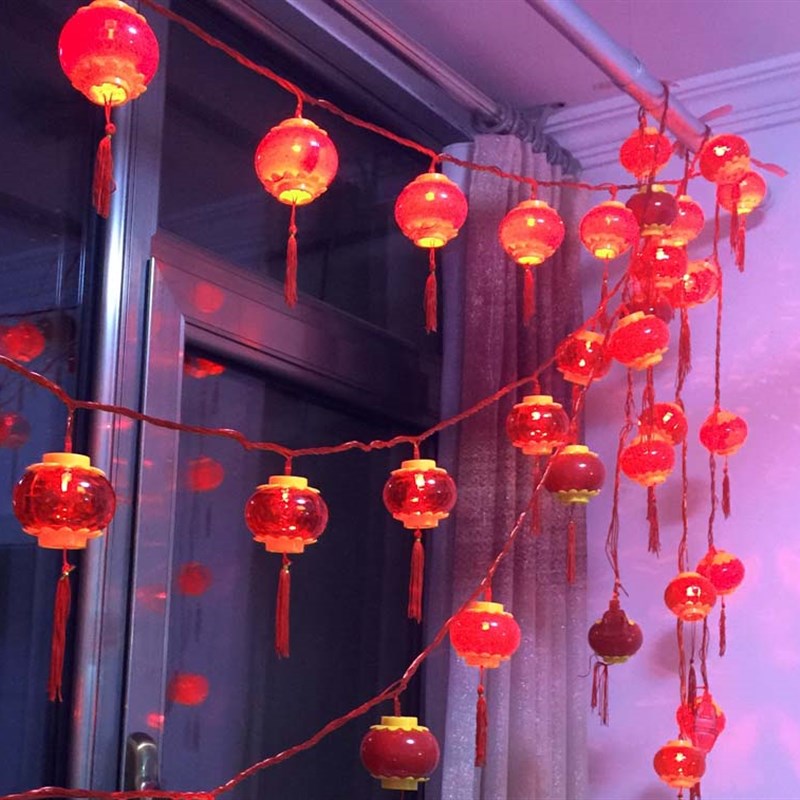 新年红灯笼小彩灯闪灯灯串led福字灯过年装饰灯2025新款春节挂灯