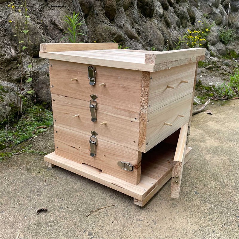 中蜂格子箱养蜂专用五层杉木蜂箱诱蜂箱全套土养箱巢蜜箱格子蜂箱