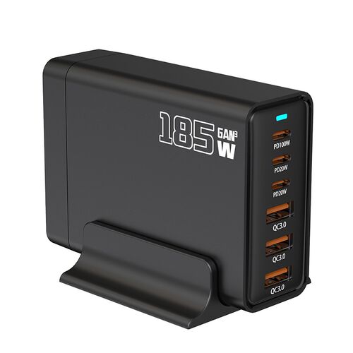 200w氮化充电器2a多口pd充电头6口快充多口QC3.0速充手机充电站3a