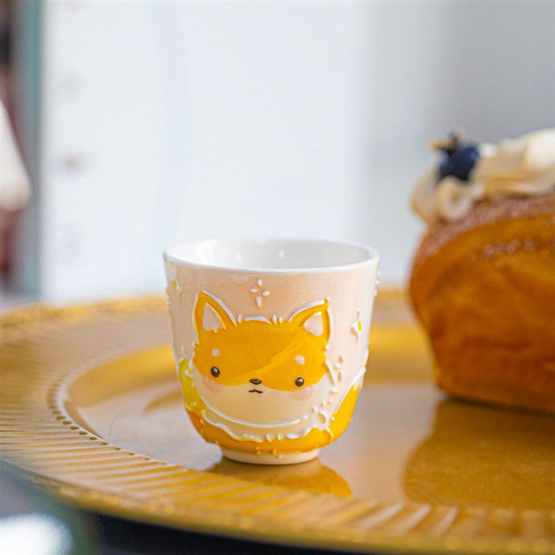 可爱功夫茶杯主人杯陶瓷手握杯茶具泡茶水杯菀菀可爱兔子小水杯