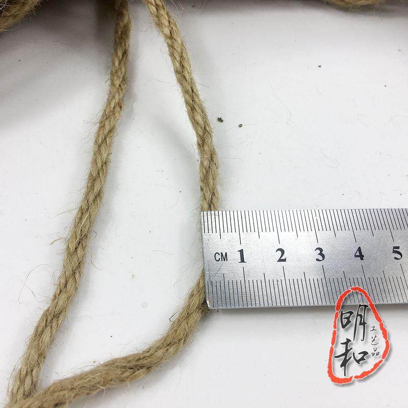 3456810mm三股麻绳旧物包裹包装装饰缠管子瓶子黄麻绳子100米包邮