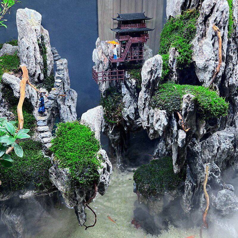 水陆缸超白造景套餐材料玻璃生态鱼缸生态雨林缸植物造景微景观缸