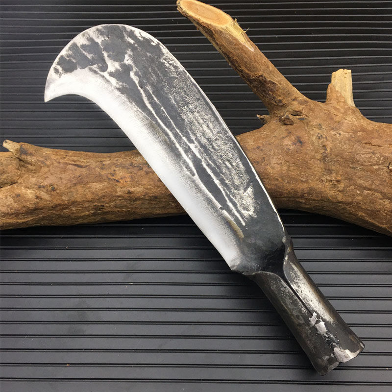 砍树刀加重砍柴刀手工锻打砍竹刀弹簧钢开路刀老式农用勾刀开荒刀
