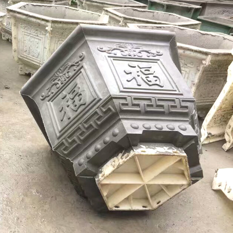花盆模具自制水泥花盆六角欧式加厚盆景混泥土现浇磨具塑料模型