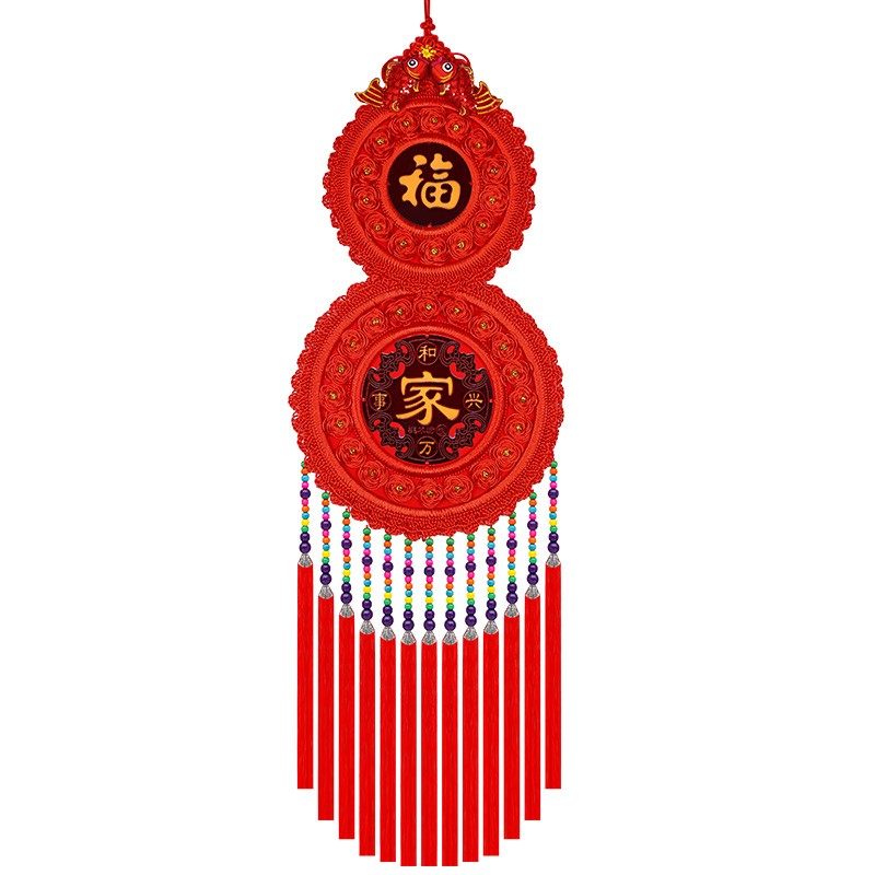 中国结挂件客厅大号高档桃木春节挂饰乔迁玄关福字墙壁家居装饰