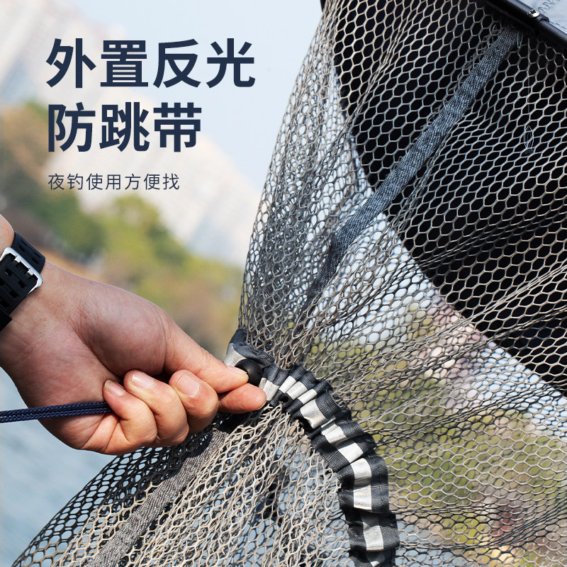 民间艺人加厚方形涂胶鱼护渔网速干野钓包大承重防挂网袋钓鱼装备