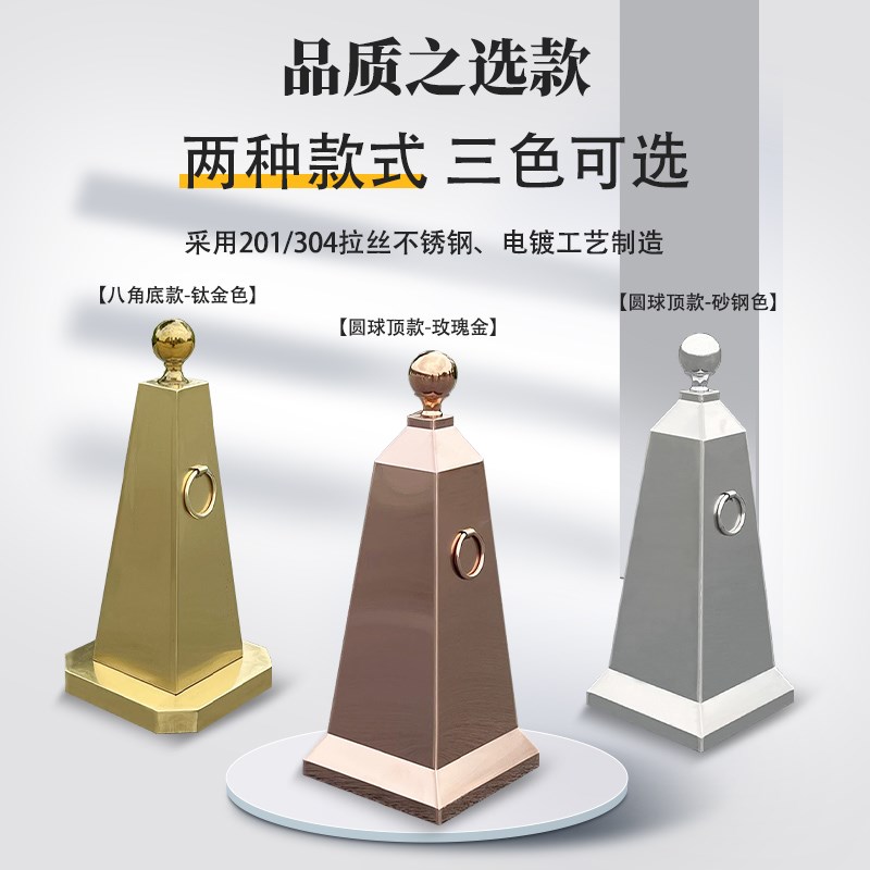 定制不锈钢路锥加重雪糕筒交通反光锥禁止停车位墩子警示隔离路障