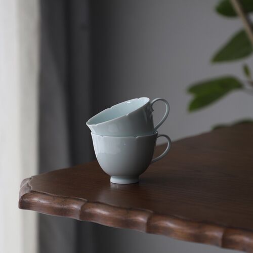 山水一间花草茶具下午茶杯水杯凉水壶袋泡茶壶景德镇影青瓷简约
