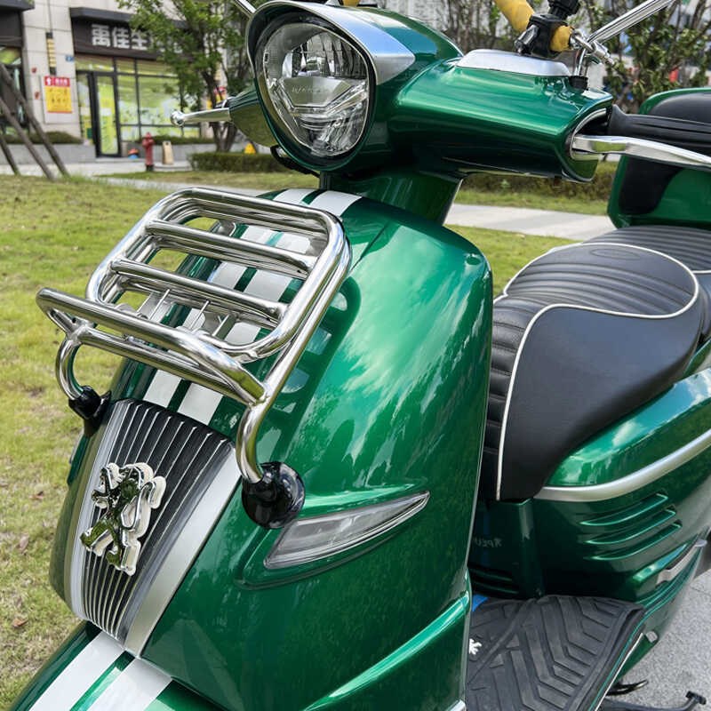 适用于标致姜戈150摩托车前货架 改装复古折叠架前书包架射灯架