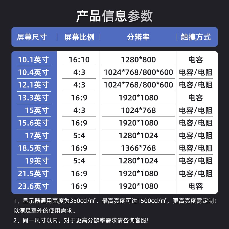 全封闭工控一体机外嵌入式触控触摸屏显示器工业电容电阻平板电脑
