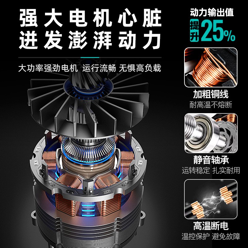 充电吹风机车用锂电鼓风机汽车大功率工业小型车载吹灰家用吹尘器