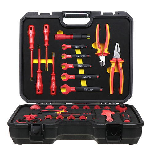 开拓 进口电工工具套装 绝缘扳手钳子工具组套工具箱 224220-ZH
