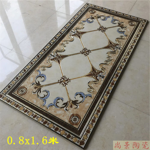过道走廊拼花地砖800X800入户玄关拼图瓷砖地毯花抛晶砖0.8米宽