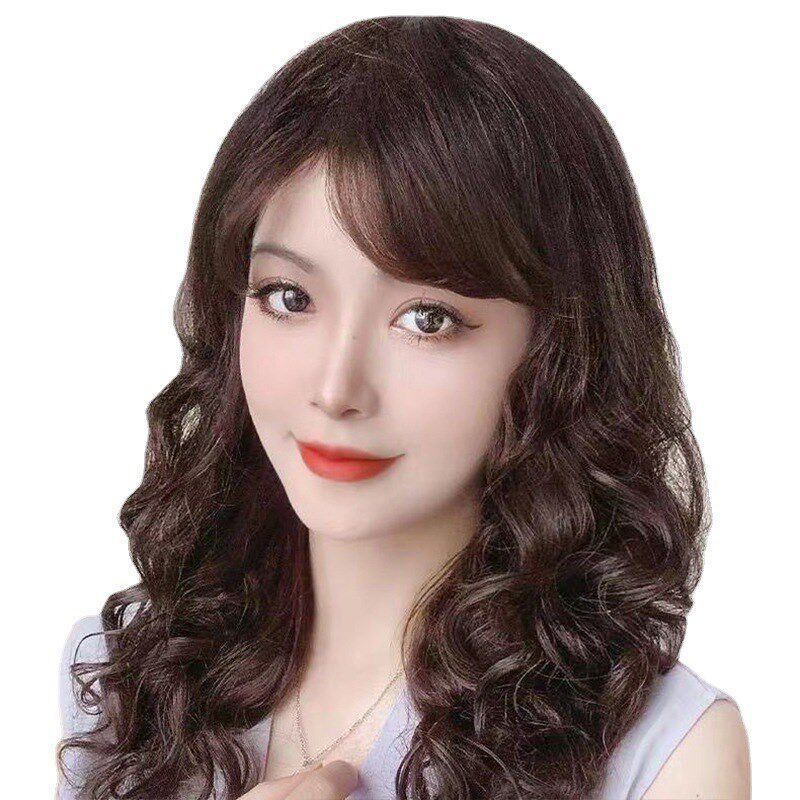假发女长发真发全真人发丝中老年人真头发女士长卷发妈妈全头套式
