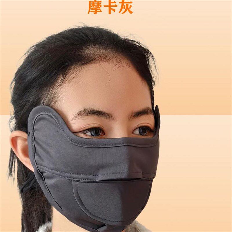 2024冬季保暖口罩双开口透气好呼吸跑步户外防寒面罩护眼角防哈气