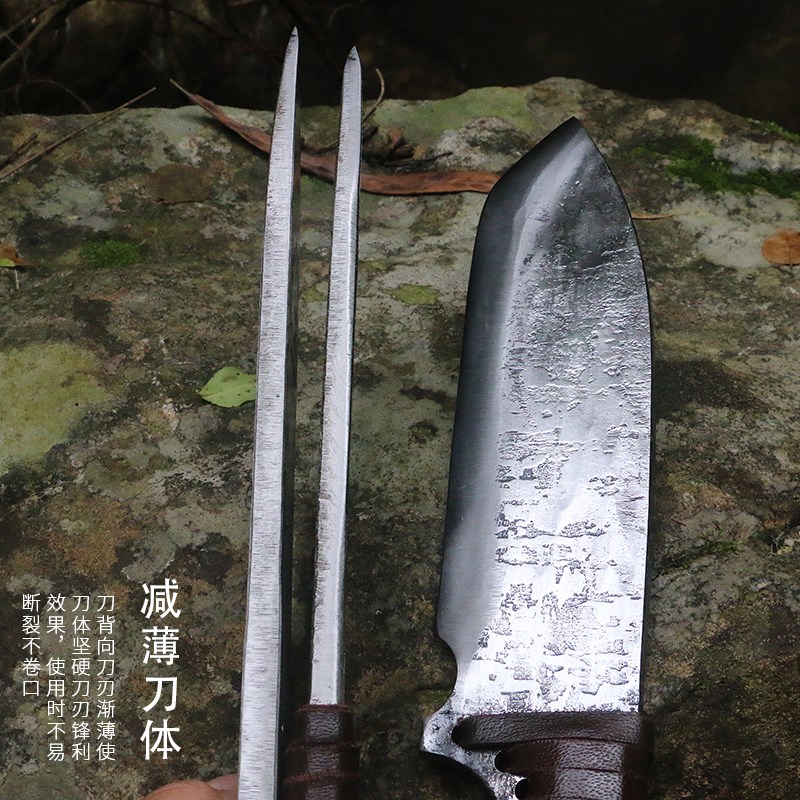 柴刀弹簧钢柴农用柴刀劈柴刀锰钢刀户外开荒刀割草刀砍树刀砍竹刀