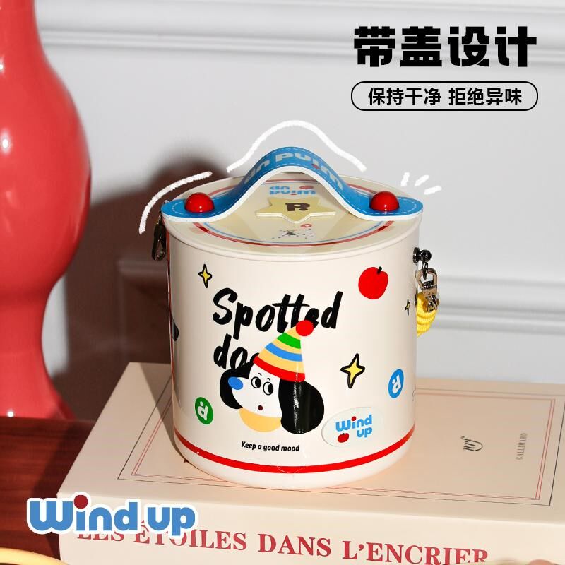 桌面垃圾桶卫生间创意提手壁挂式收纳桶可爱高颜值迷你车载收纳盒