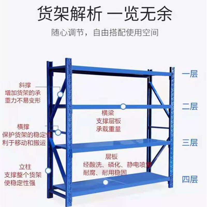 仓库仓储货架置物架轻型多层工业储物展示架多功能简易库房铁架子