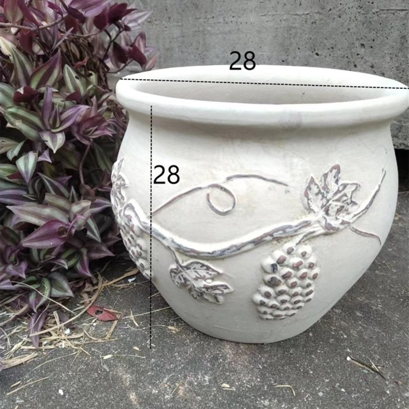 白色葡萄庭院大号陶罐景观土陶粗陶红陶花盆花瓶摆件陶瓷大码陶盆