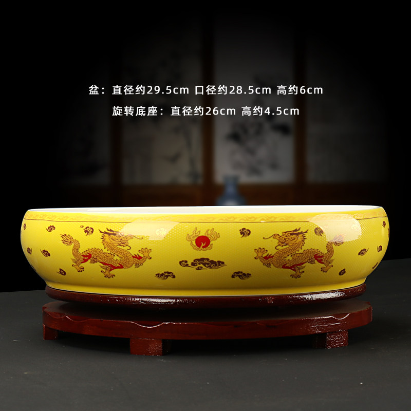 特大号水仙花盆陶瓷水培无孔一叶莲铜钱草专用吸水石微景观苔藓盆