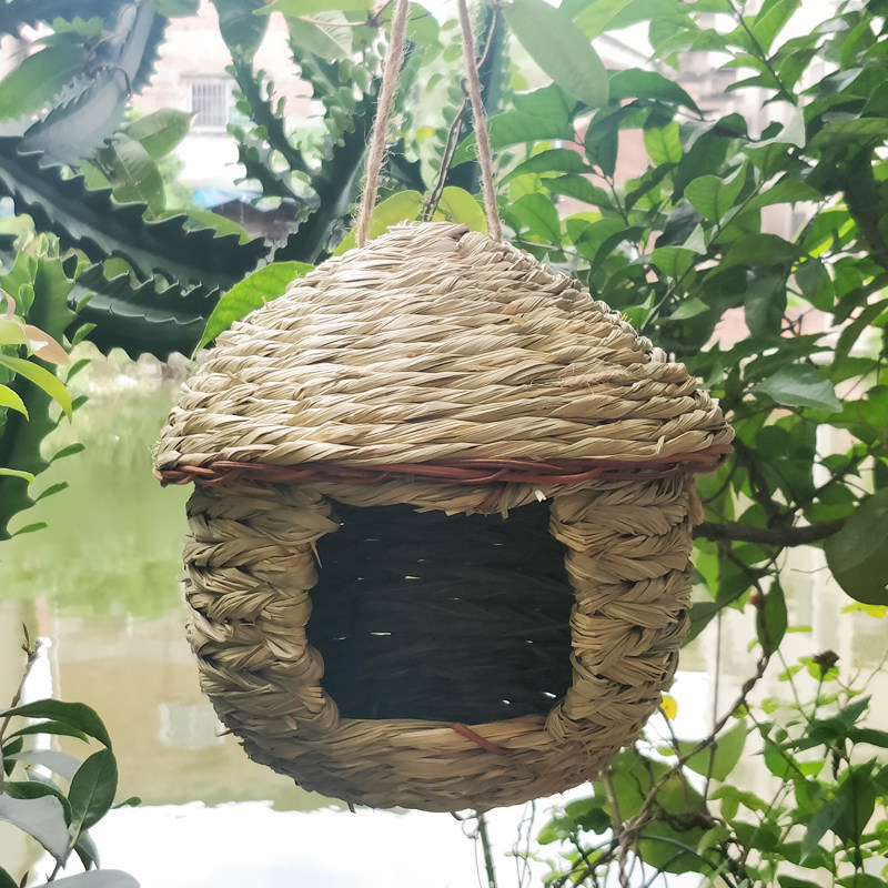 手工草编鸟窝鸟巢鸽子窝八哥鹩哥繁殖窝牡丹旋风虎皮鹦鹉花园用品